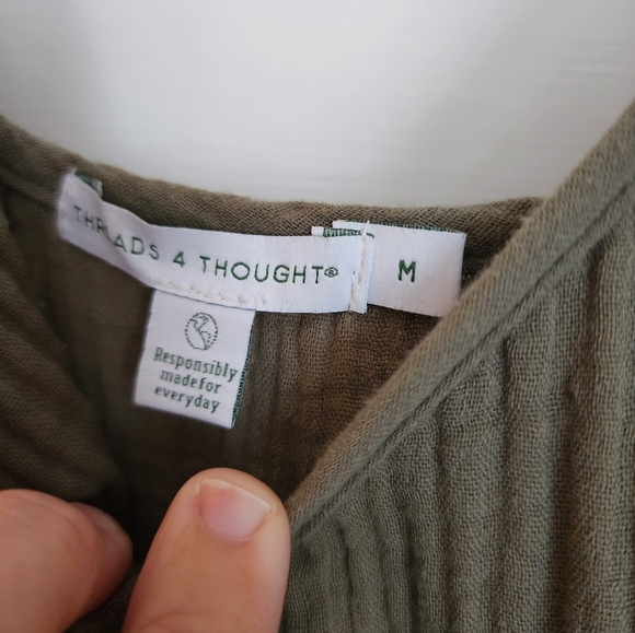 Threads 4 Thought olive green midi dress size Medium - Picture 2 of 2